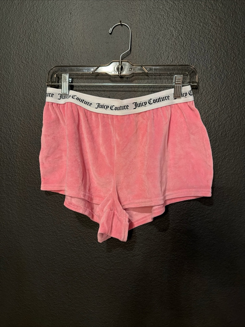 Juicy Couture Pink Velour Lounge Shorts with Logo Elastic